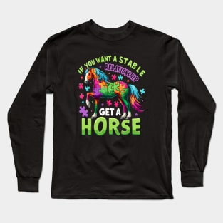 If you want a stable relationship get a horse funny puzzle Long Sleeve T-Shirt